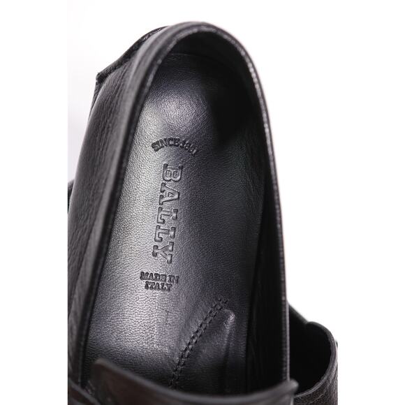 Bally Mens Waldok Black Leather Driving Loafers Moccasins Shoes US 9.5
